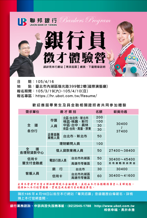 聯邦商業銀行2016銀行員徵才體驗營(4/16)圖片