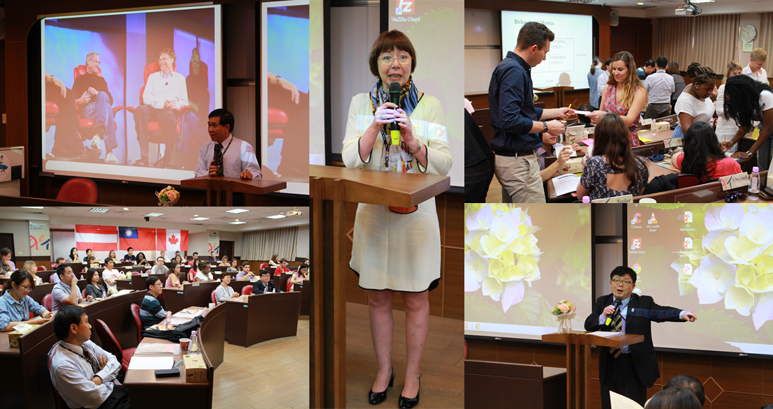 左上：黃賀教授 中：Evelyne Glaser教授 右下：李清潭院長圖片