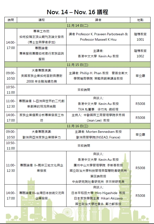 2017年度國際家族企業研究協會(IFERA)國際研討會（11/14-16）圖片