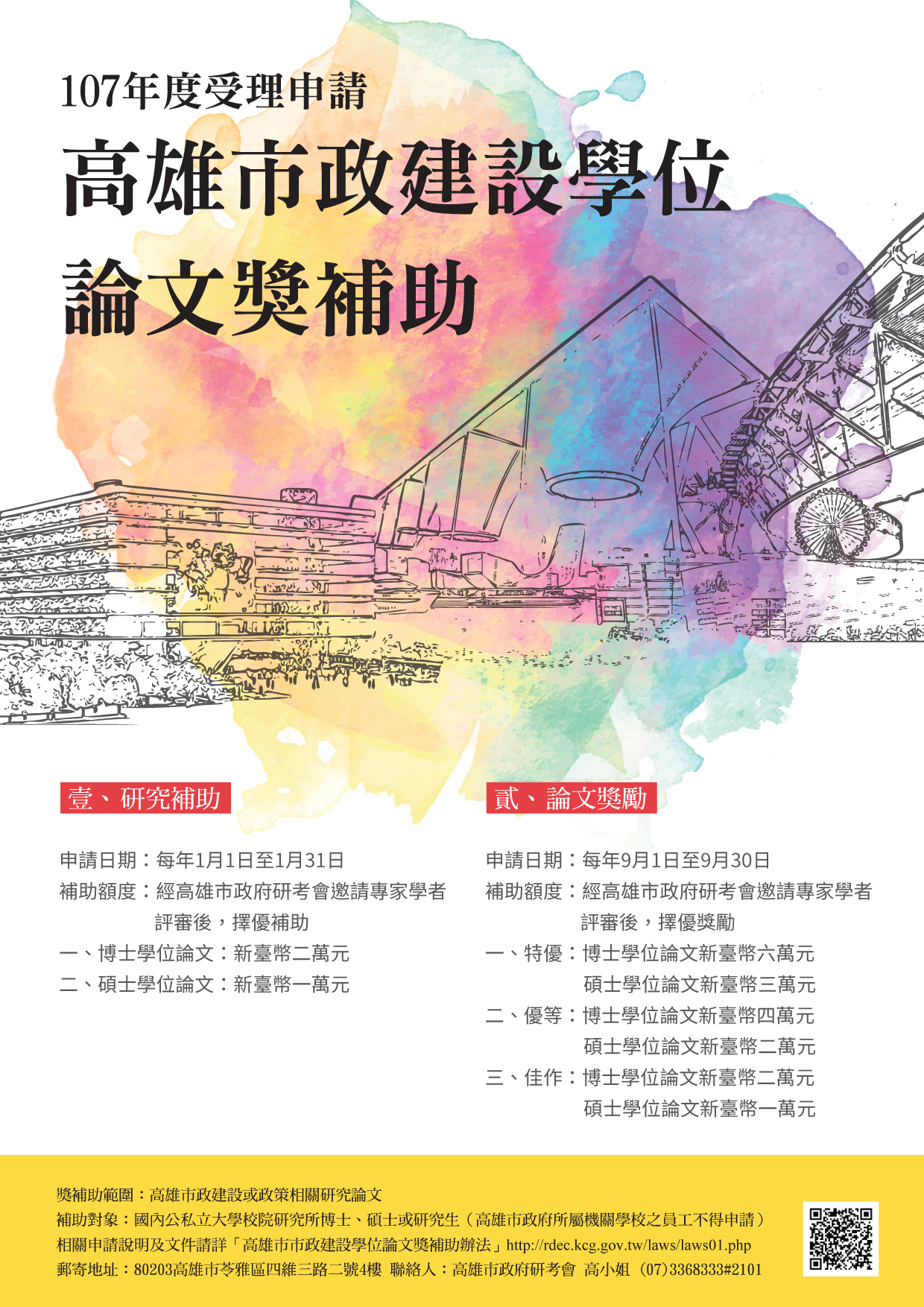 高雄市市政建設學位論文獎補助辦法（1/31止）圖片