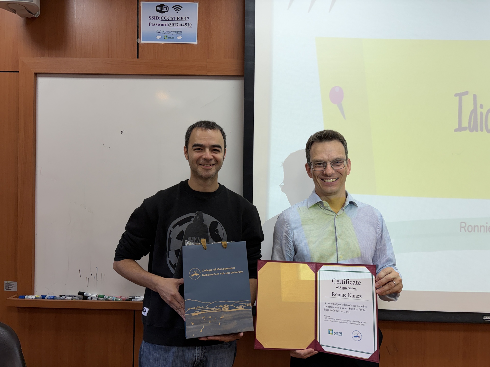 The speaker was presented with a certificate of appreciation and a souvenir in recognition of the insightful sharing.Image