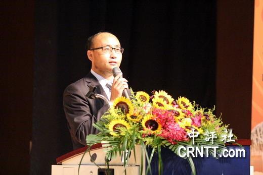 北京海峽兩岸社區發展研究中心主任劉俊華致詞。（中評社 高易伸攝）圖片