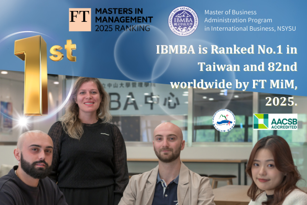 Breaking News! NSYSU College of Management Ranks Among Top 100 Globally in FT Masters in Management 2025Image