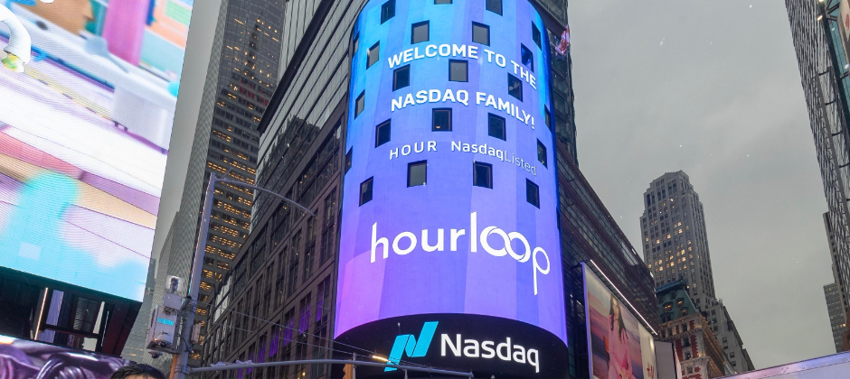 飛輪電商飛於紐約時代廣場的看板：成功於美國那斯達克交易所掛牌上市圖片