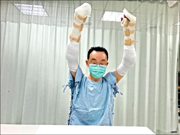 王致遠正積極復健中。（王致遠提供）圖片