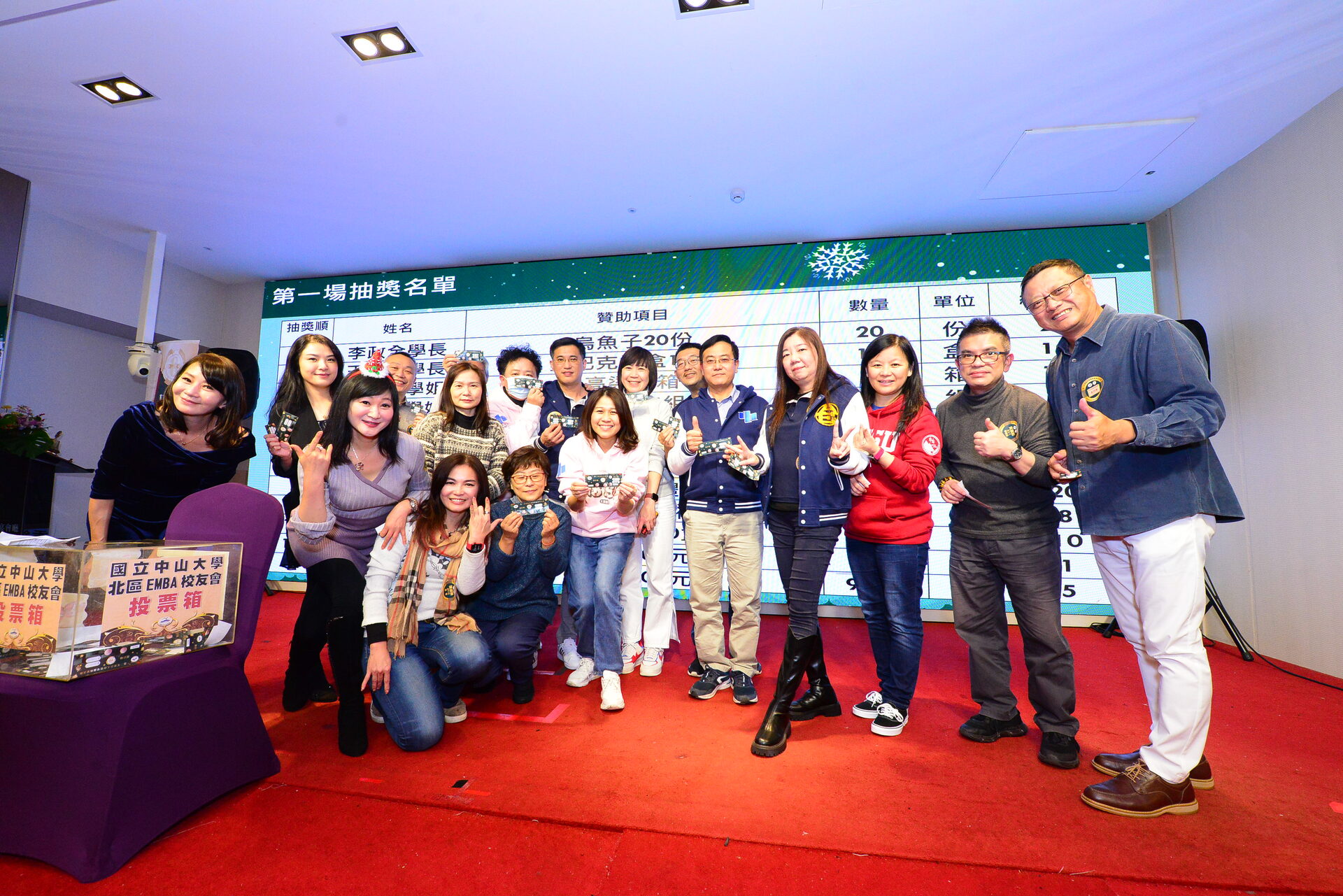 Group photo of winners of the lucky draw