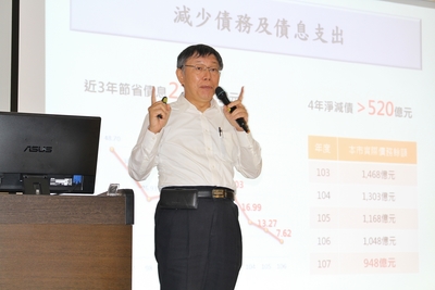 柯文哲分享四年還債530億元的經驗